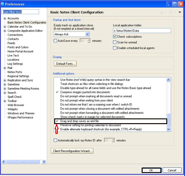 Conversion of Lotus Notes to Thunderbird