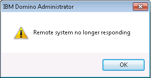 Lotus Notes remote system no longer responding