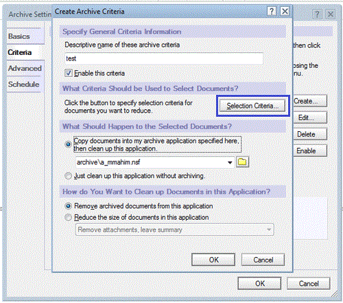 Notes archive file location