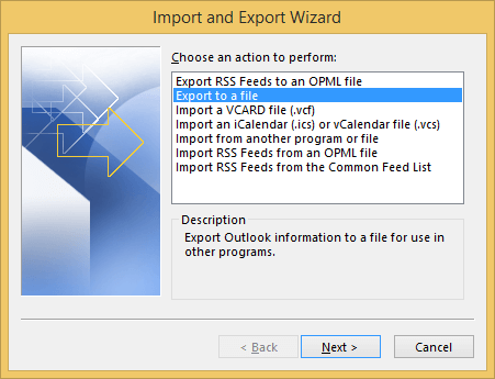 export to a file